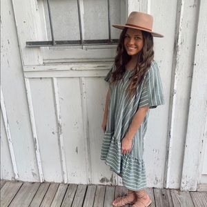 Mint green linen dress